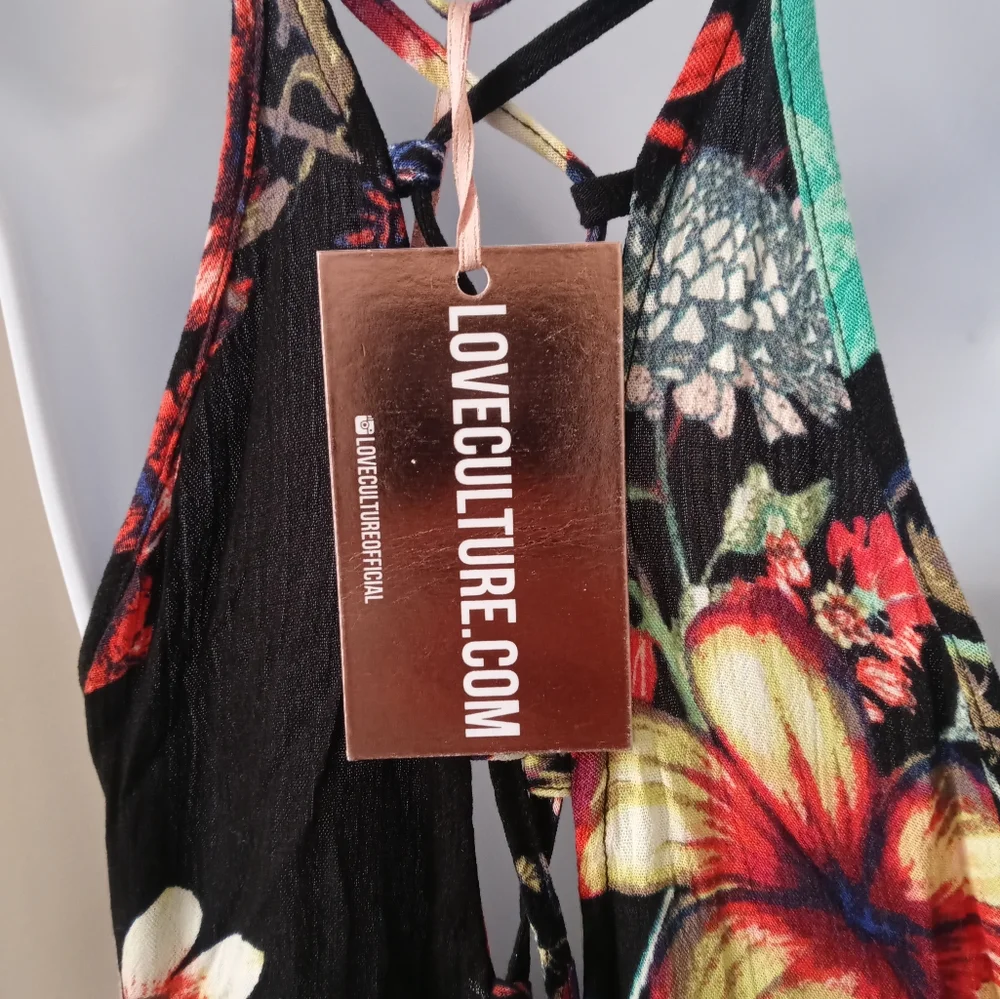 Love Culture Floral Multi Color Romper Jumpsuit 1pc - Picture 5 of 7